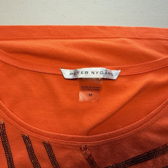 Peter Nygard Orange sequin tank top, size Medium - Picture 3 of 11